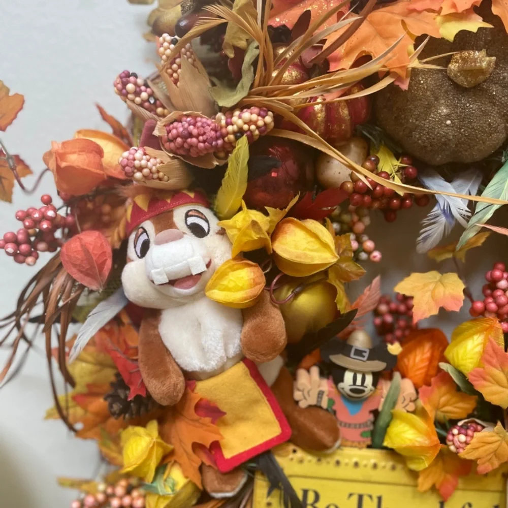 Chip an Dale Thanksgiving/Fall Wreath OOAK!